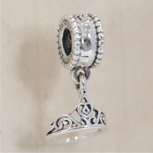 Pandora RARE Belle’s Tiara dangle charm - Picture 2 of 9